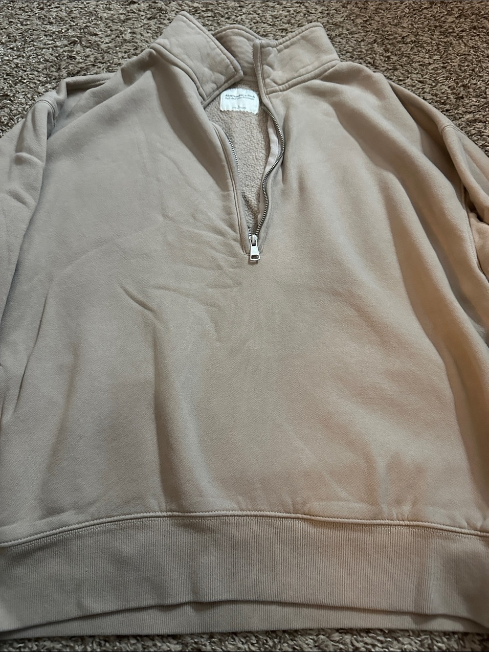 Abercrombie & Fitch Women's Half-Zip Pullover - Beige